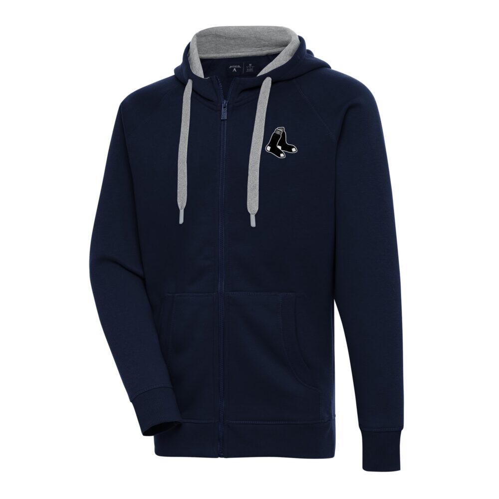 Men's Boston Red Sox Antigua Navy Metallic Victory Full-Zip Hoodie