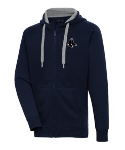 Men's Boston Red Sox Antigua Navy Metallic Victory Full-Zip Hoodie