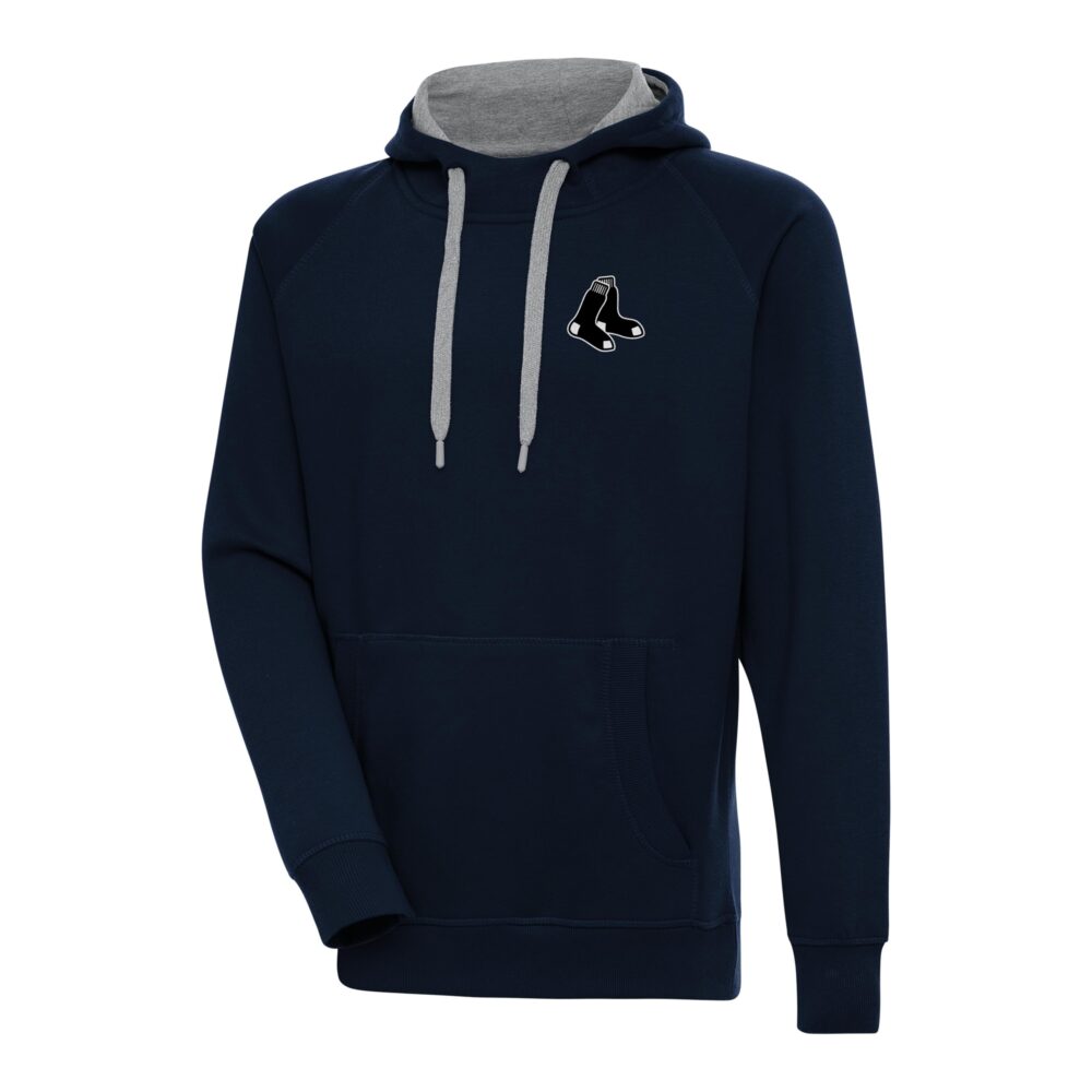 Men's Boston Red Sox Antigua Navy Metallic Victory Pullover Hoodie