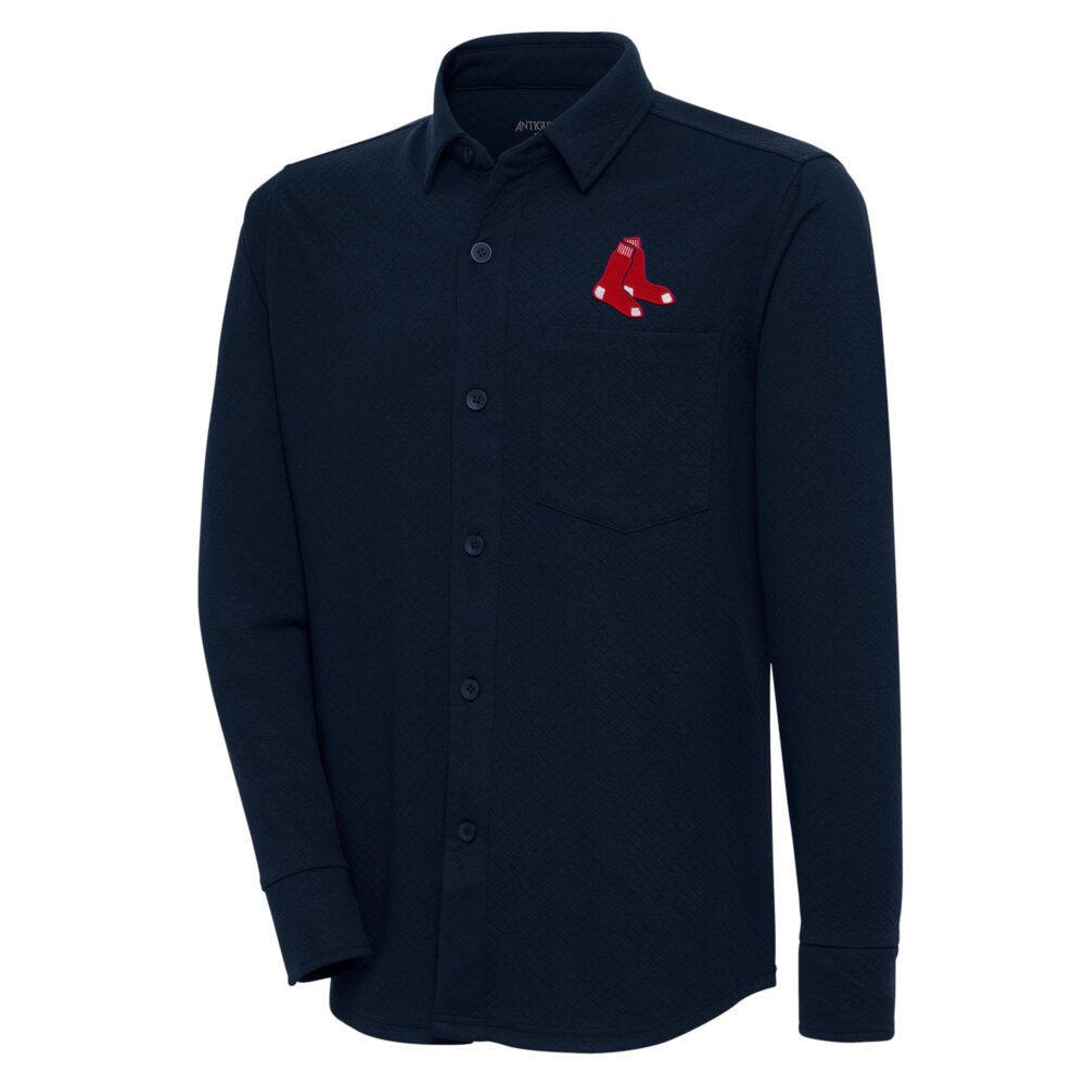 Men's Boston Red Sox  Antigua Navy Steamer Button-Up Shacket