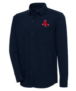 Men's Boston Red Sox  Antigua Navy Steamer Button-Up Shacket