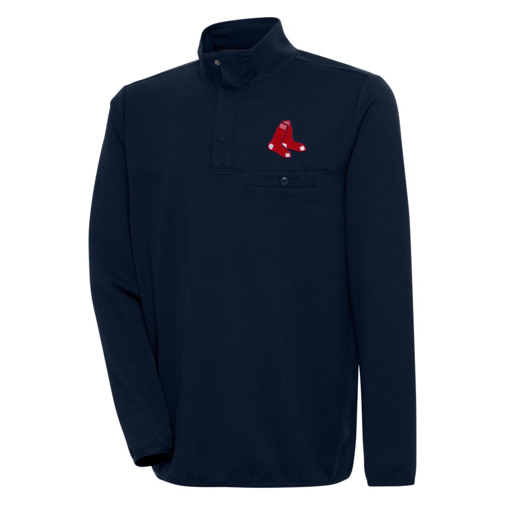 Men's Boston Red Sox  Antigua Navy Steamer Quarter-Snap Pullover Jacket
