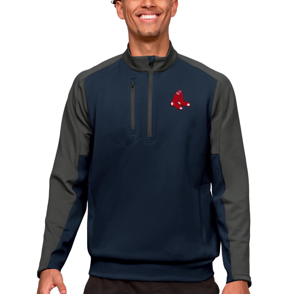 Men's Boston Red Sox Antigua Navy Team Quarter-Zip Pullover Top