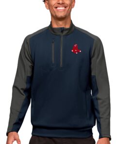 Men's Boston Red Sox Antigua Navy Team Quarter-Zip Pullover Top