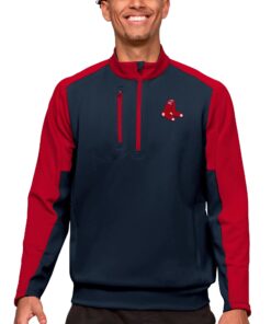 Men's Boston Red Sox Antigua Navy Team Quarter-Zip Pullover Top