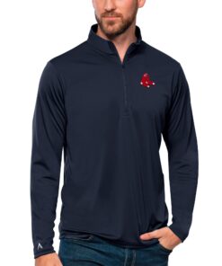 Men's Boston Red Sox Antigua Navy Tribute Quarter-Zip Pullover Top