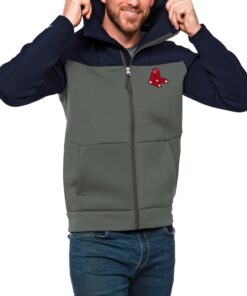 Men's Boston Red Sox Antigua Navy/Charcoal Protect Full-Zip Hoodie