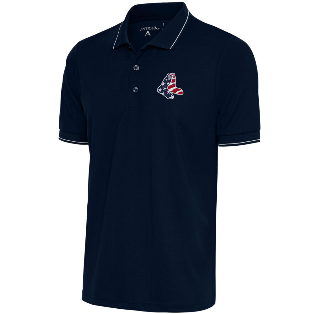 Men's Boston Red Sox  Antigua Navy/White Patriotic Affluent Polo