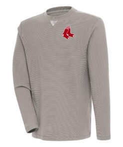 Men's Boston Red Sox  Antigua Oatmeal Flier Bunker Pullover Sweatshirt