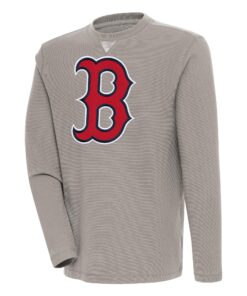 Men's Boston Red Sox  Antigua Oatmeal Flier Bunker Pullover Sweatshirt