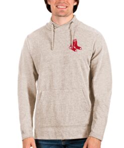 Men's Boston Red Sox Antigua Oatmeal Team Reward Pullover Sweatshirt