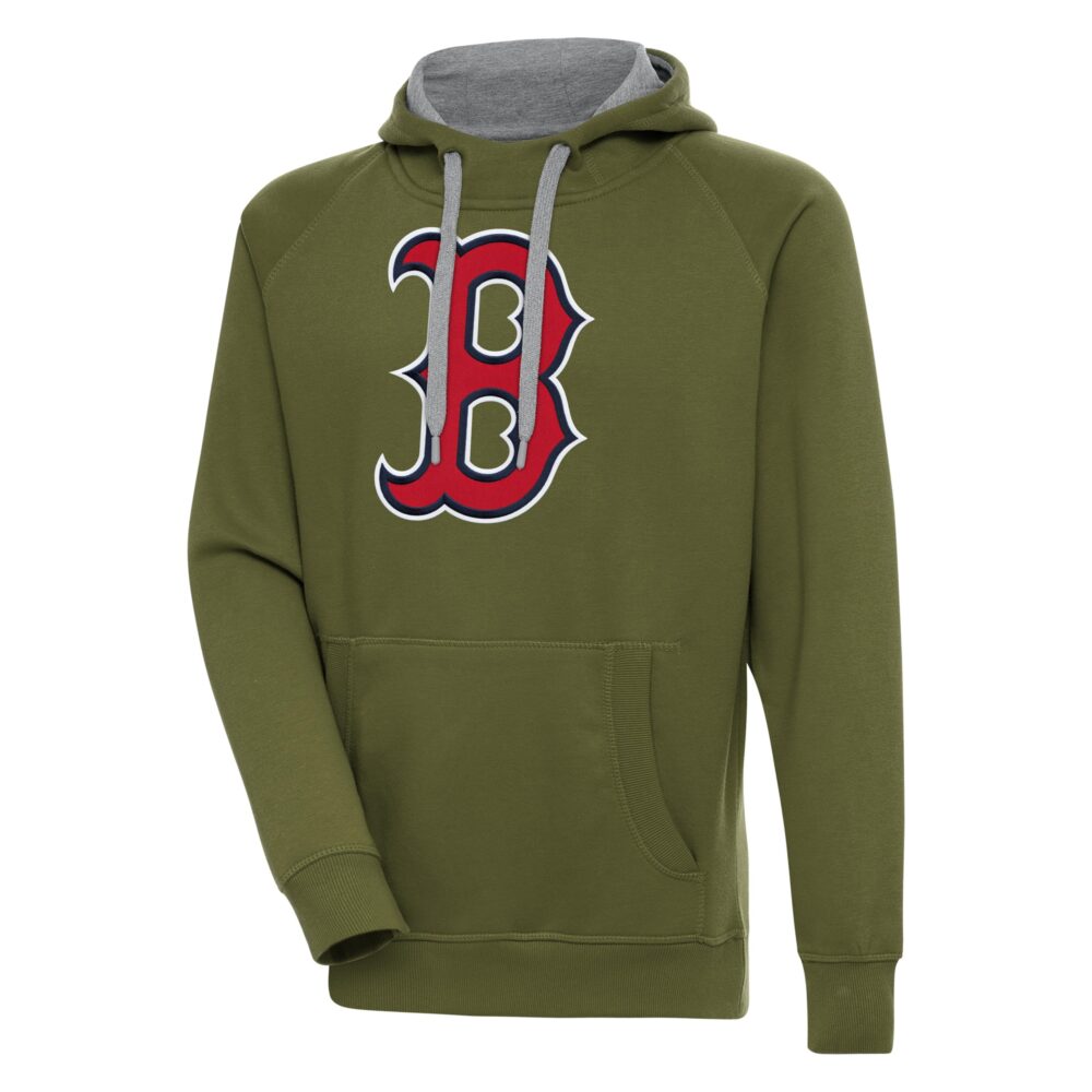 Men's Boston Red Sox  Antigua Olive Victory Pullover Hoodie