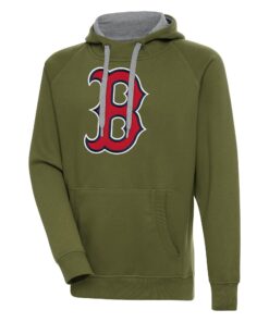 Men's Boston Red Sox  Antigua Olive Victory Pullover Hoodie