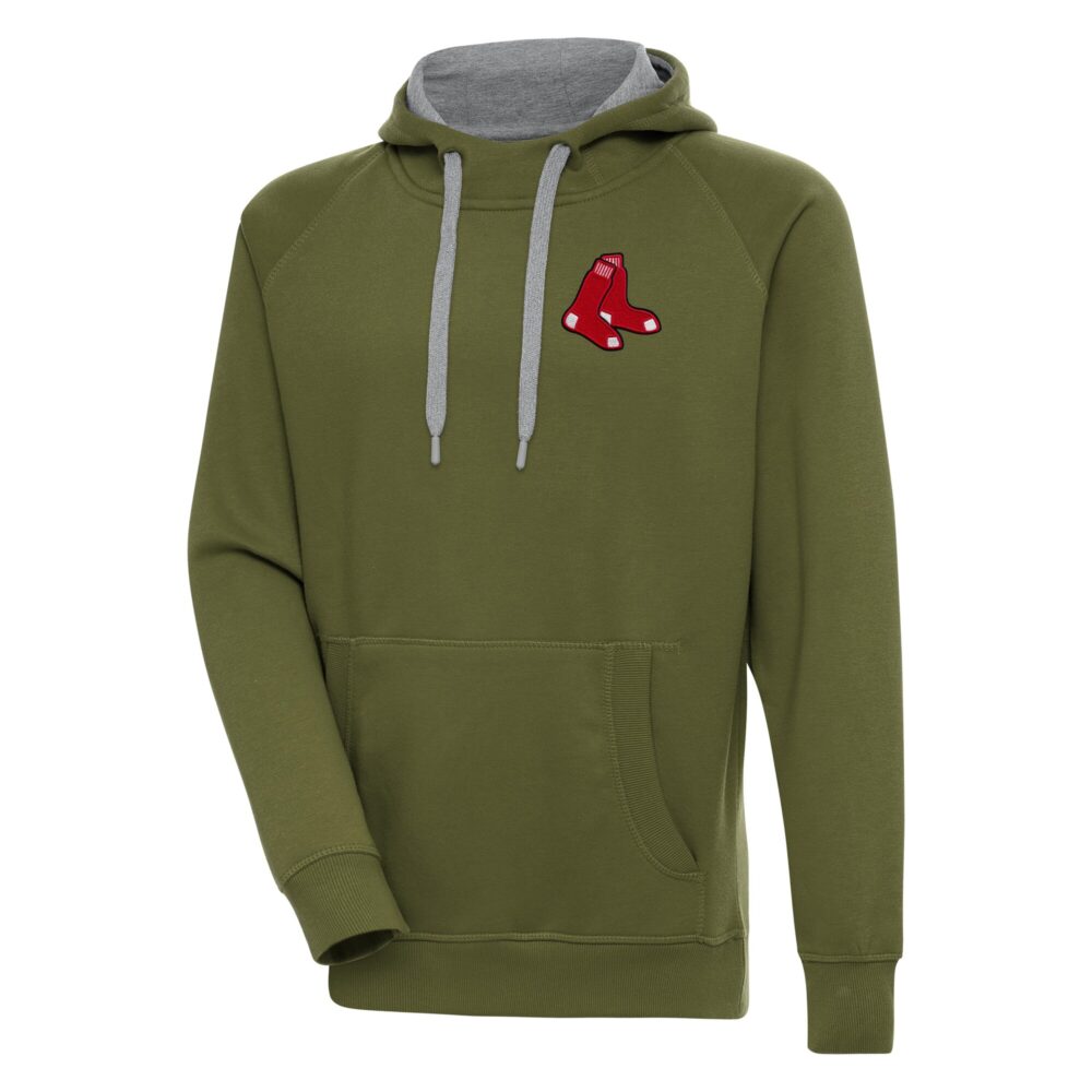 Men's Boston Red Sox  Antigua Olive Victory Pullover Hoodie