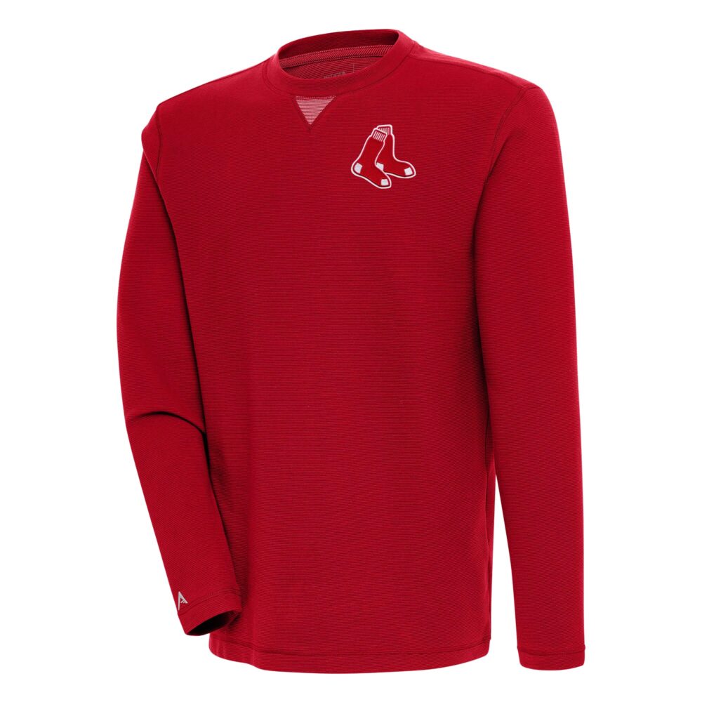 Men's Boston Red Sox  Antigua Red Flier Bunker Pullover Sweatshirt