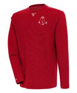 Men's Boston Red Sox  Antigua Red Flier Bunker Pullover Sweatshirt