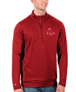 Men's Boston Red Sox Antigua Red Generation Quarter-Zip Pullover Jacket