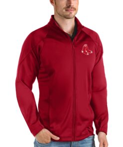 Men's Boston Red Sox Antigua Red Links Full-Zip Golf Jacket