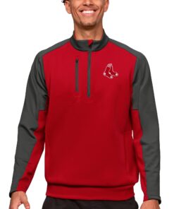 Men's Boston Red Sox Antigua Red Team Quarter-Zip Pullover Top