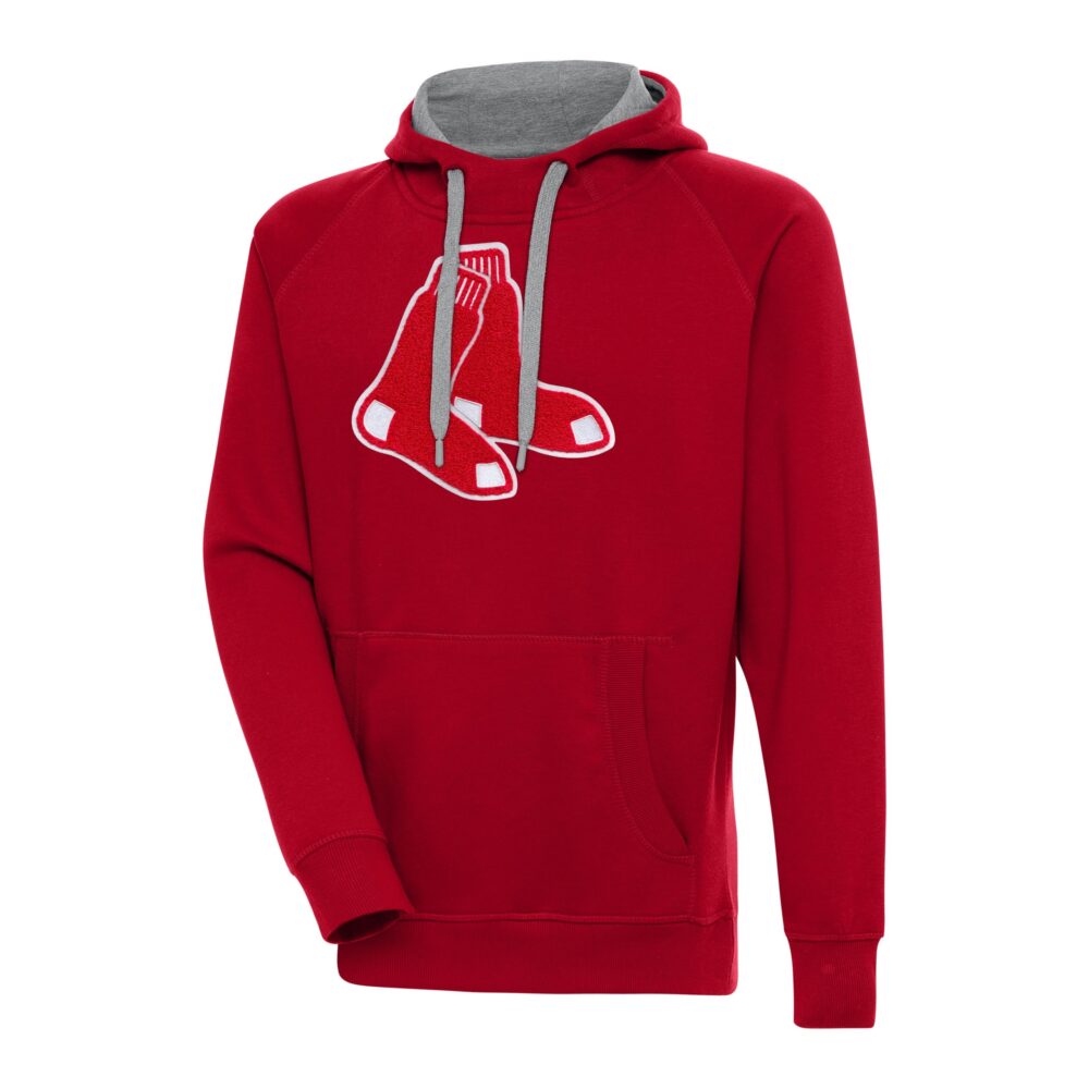 Men's Boston Red Sox  Antigua Red Victory Chenille Pullover Hoodie