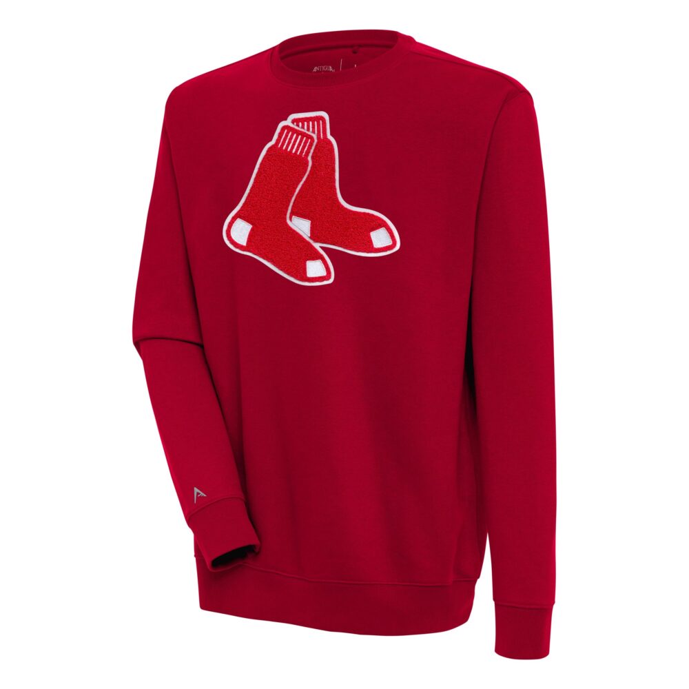 Men's Boston Red Sox  Antigua Red Victory Crewneck Chenille Pullover Sweatshirt