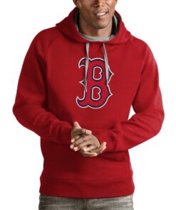 Men's Boston Red Sox Antigua Red Victory Pullover Team Logo Hoodie