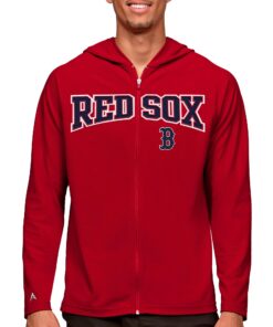 Men's Boston Red Sox Antigua Red Wordmark Legacy Full-Zip Hoodie