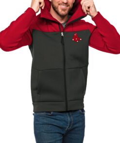 Men's Boston Red Sox Antigua Red/Charcoal Protect Full-Zip Hoodie