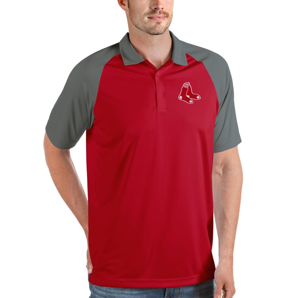 Men's Boston Red Sox Antigua Red/Gray Nova Polo