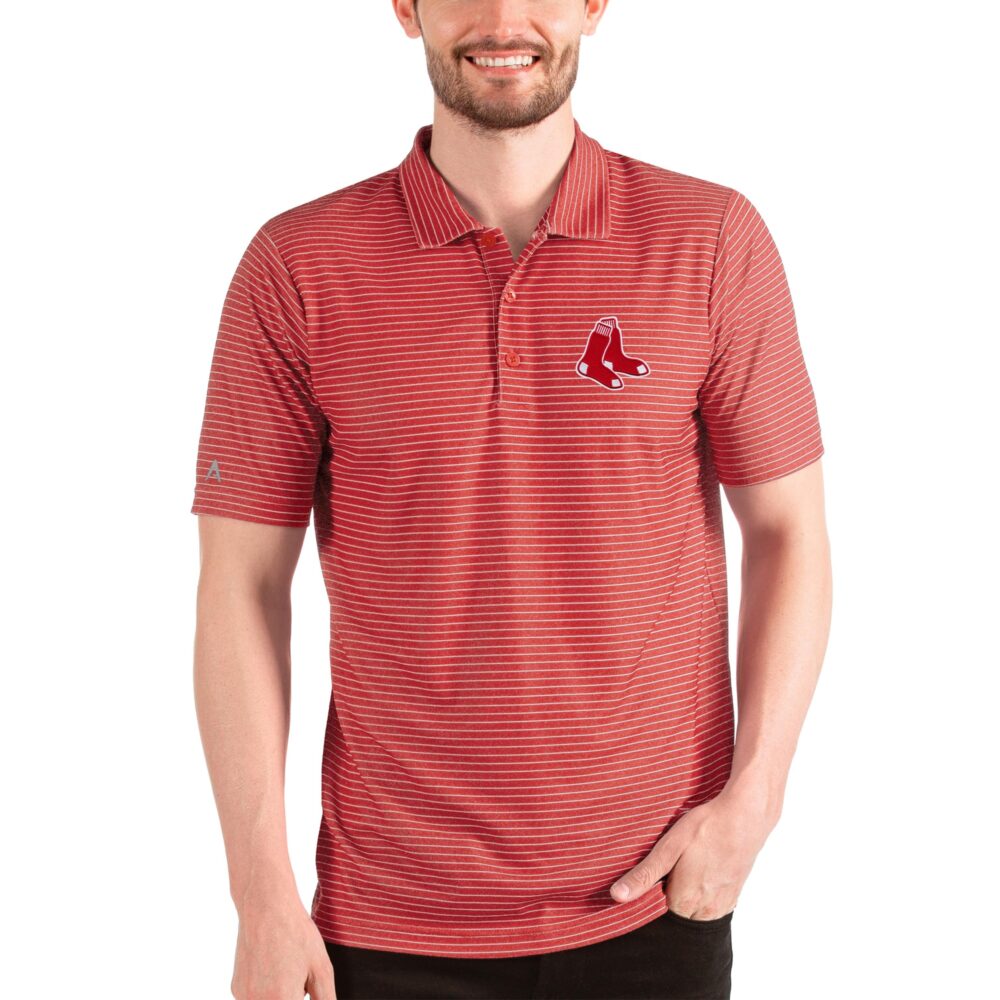 Men's Boston Red Sox Antigua Red/White Esteem Polo