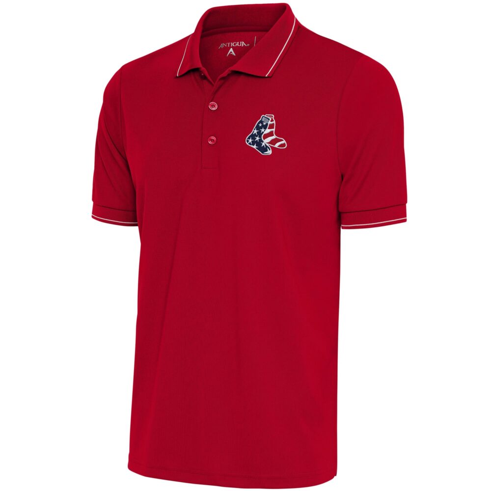 Men's Boston Red Sox  Antigua Red/White Patriotic Affluent Polo