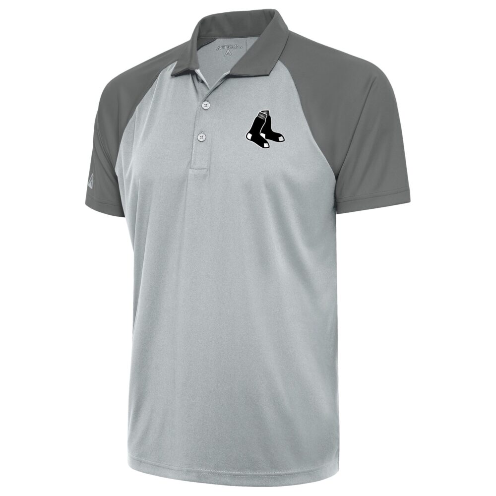 Men's Boston Red Sox Antigua Silver Metallic Nova Polo