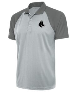 Men's Boston Red Sox Antigua Silver Metallic Nova Polo