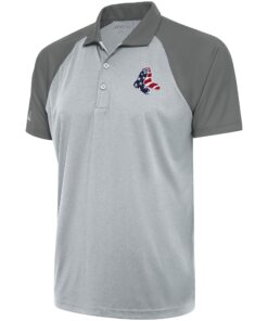 Men's Boston Red Sox  Antigua Silver/Steel Patriotic Nova Polo