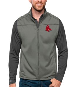 Men's Boston Red Sox Antigua Steel Links Full-Zip Golf Vest
