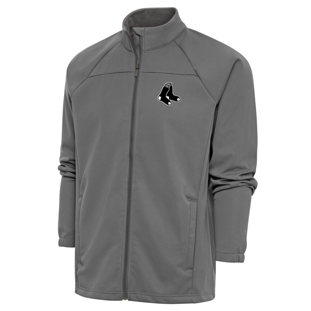 Men's Boston Red Sox Antigua Steel Metallic Links Full-Zip Golf Jacket