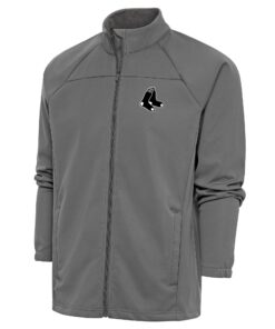 Men's Boston Red Sox Antigua Steel Metallic Links Full-Zip Golf Jacket