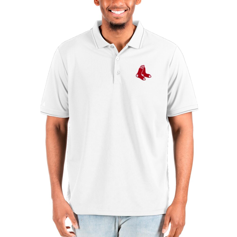 Men's Boston Red Sox Antigua White Big & Tall Affluent Polo