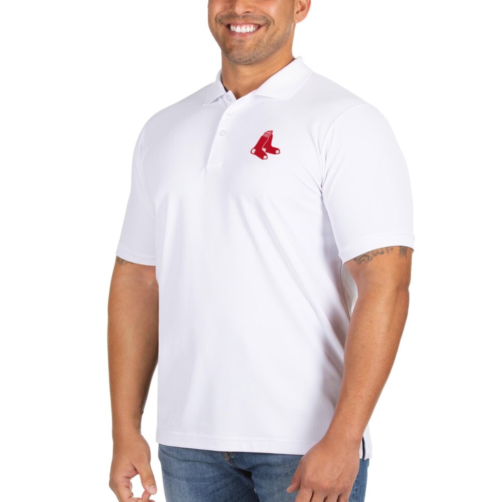 Men's Boston Red Sox Antigua White Big & Tall Legacy Pique Polo