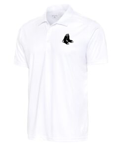 Men's Boston Red Sox Antigua White Big & Tall Metallic Tribute Polo