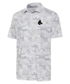 Men's Boston Red Sox Antigua White Brushed Metallic Logo Collide Polo