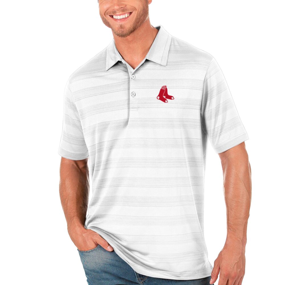Men's Boston Red Sox Antigua White Compass Polo