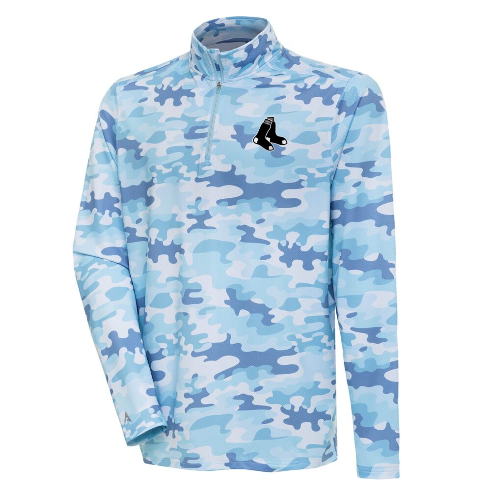 Men's Boston Red Sox  Antigua White Discord Quarter-Zip Sweatshirt