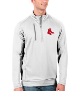 Men's Boston Red Sox Antigua White Generation Quarter-Zip Pullover Jacket