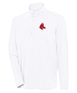 Men's Boston Red Sox  Antigua White Hunk Quarter-Zip Pullover Top