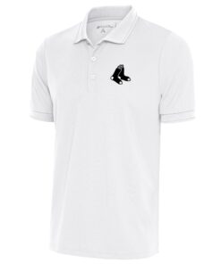 Men's Boston Red Sox Antigua White Metallic Big & Tall Affluent Polo