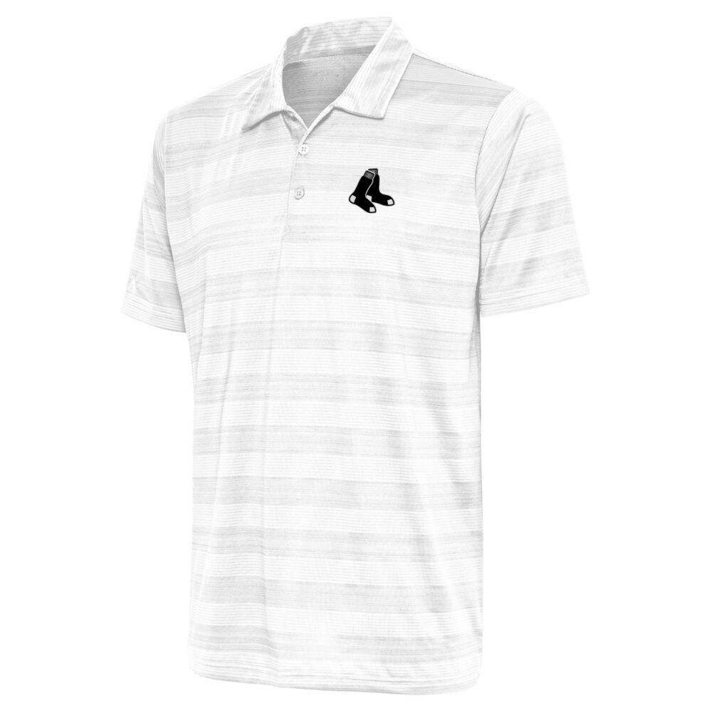 Men's Boston Red Sox Antigua White Metallic Compass Polo