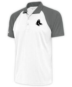 Men's Boston Red Sox Antigua White Metallic Nova Polo
