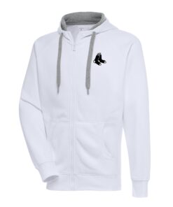 Men's Boston Red Sox Antigua White Metallic Victory Full-Zip Hoodie