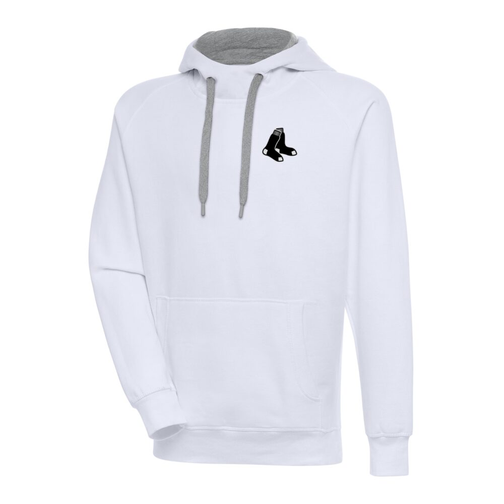 Men's Boston Red Sox Antigua White Metallic Victory Pullover Hoodie